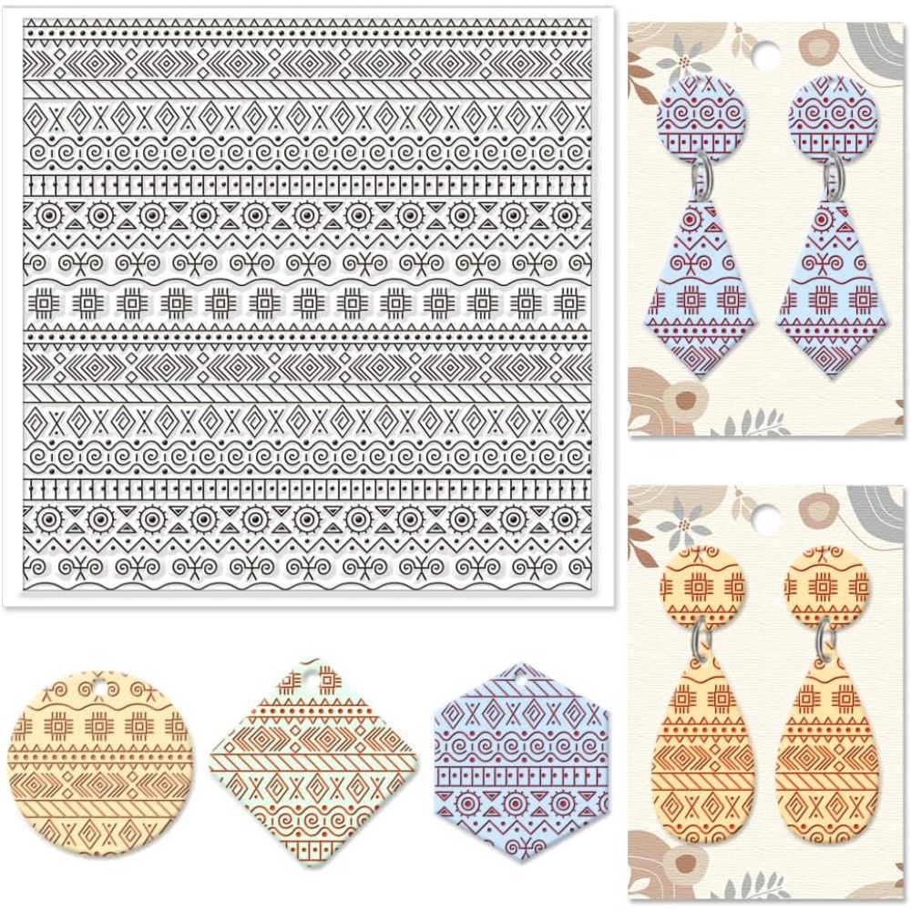 Jewelry Making In Clay - Textiel Geometrische Siliconen Textuur Stempel Polymeer