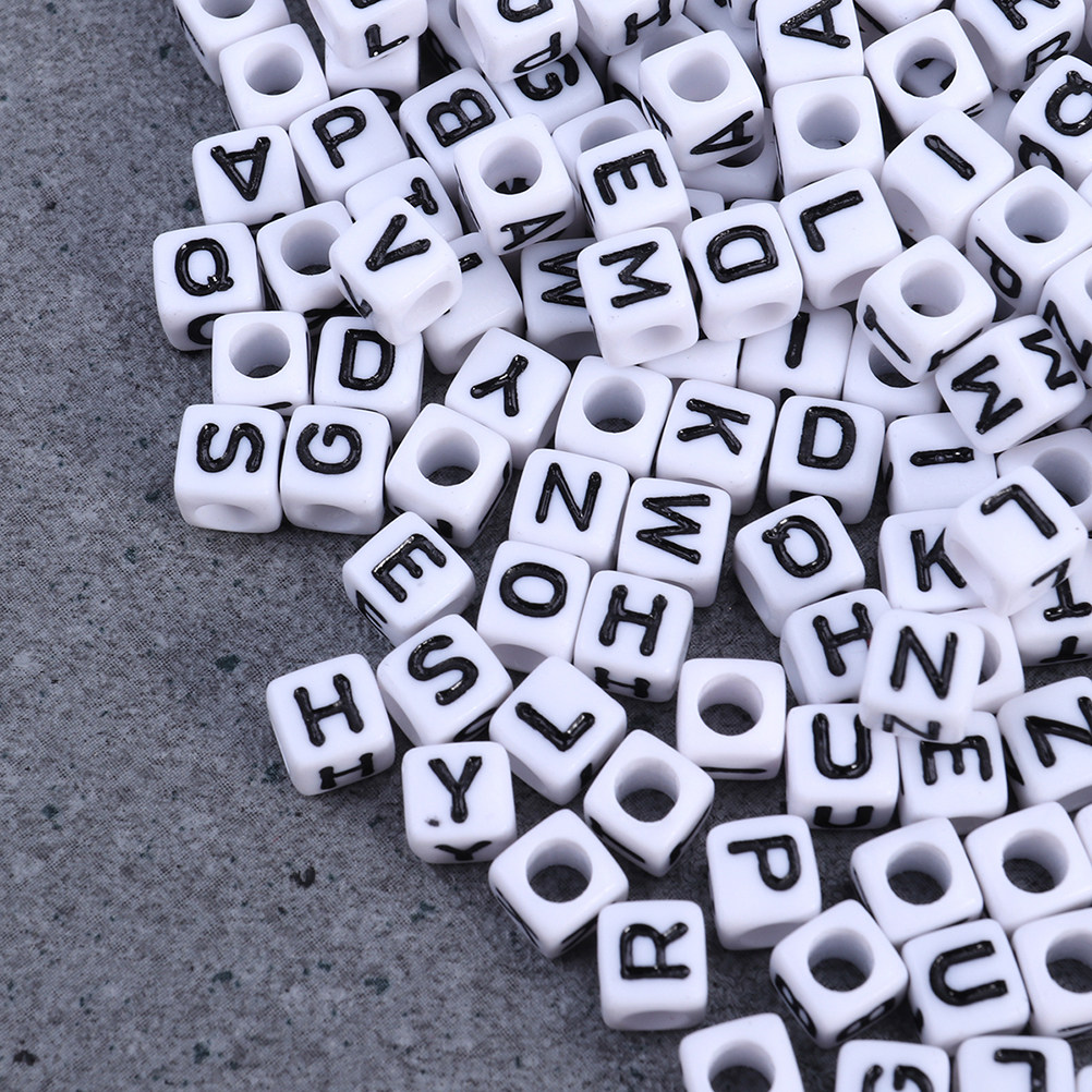 Jewelry Making Game - 1200 Stuks 6Mm Vierkante Acryl Letter