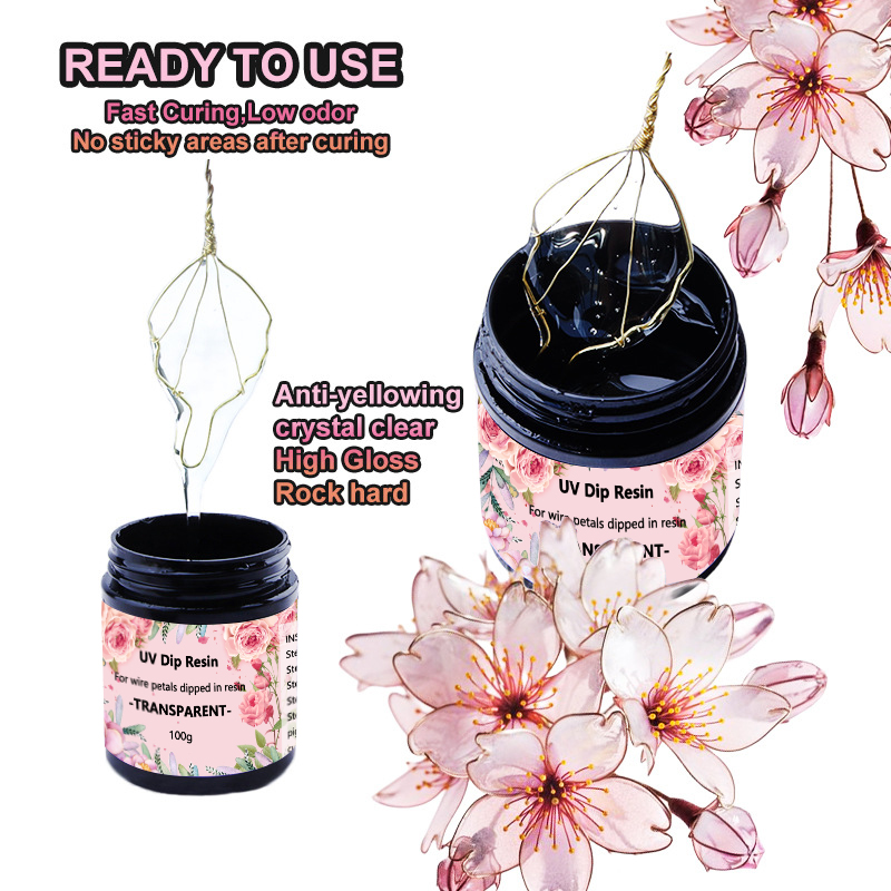 Jewelry Making At Home - 40/100/200g UV-dipharslijm voor draadbloemen, transparante vloeibare