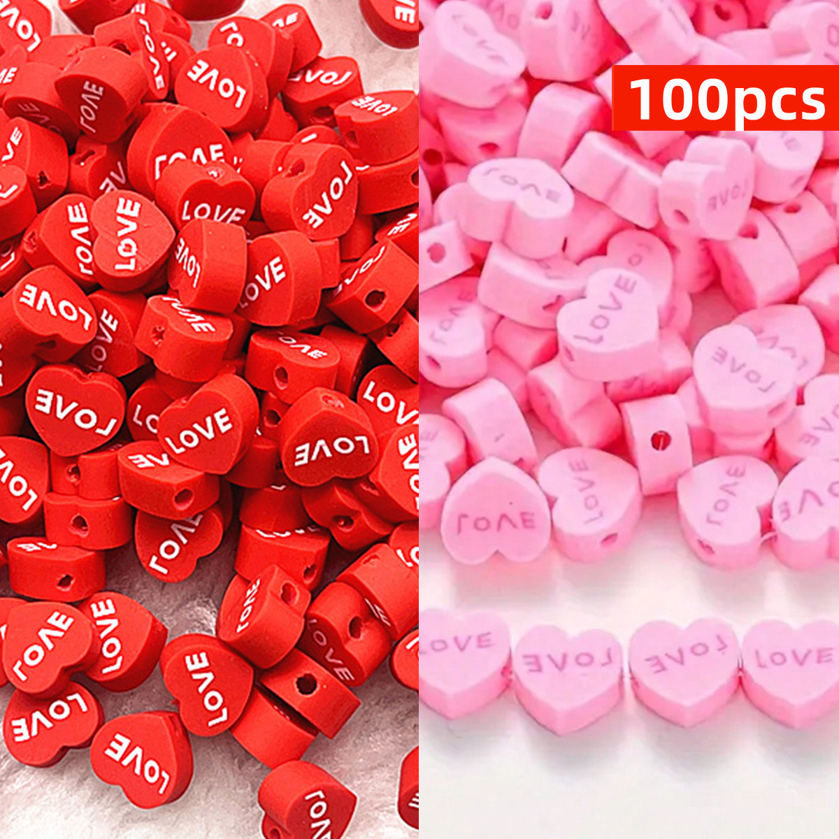100 stuks 10mm rode en roze pe - Jewelry Making In Clay recensie en prijs